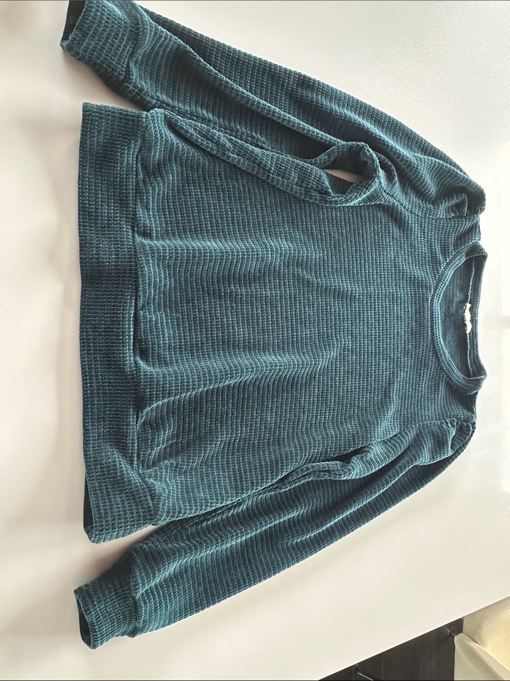 Chenault Men's Waffle Crewneck Sweater - Teal Blue